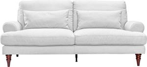 exxpo - sofa fashion 3-Sitzer, mit Schaumstoffflocken-Füllung, Holzfüßen und inklusive Zierkissen