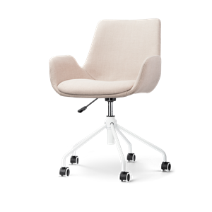 Nolon Nout-Eef bureaustoel beige - wit onderstel