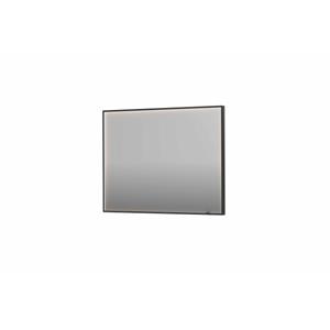INK SP19 spiegel - 100x4x80cm rechthoek in stalen kader incl dir LED - verwarming - color changing - dimbaar en schakelaar - geborsteld metal black 8409136