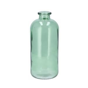 DK Design Bloemenvaas fles model - helder gekleurd glas - zeegroen - D11 x H25 cm -