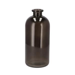 DK Design Bloemenvaas fles model - helder gekleurd glas - zwart - D11 x H25 cm -