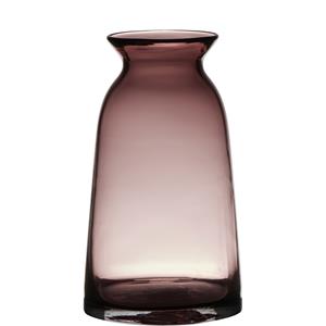 Transparante home-basics paars/roze glazen vaas/vazen 23.5 x 12.5 cm -