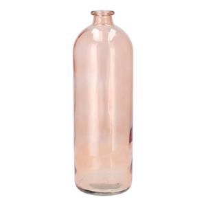 DK Design Bloemenvaas fles model - helder gekleurd glas - perzik roze - D14 x H41 cm -