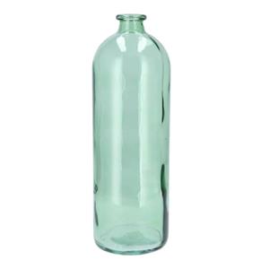DK Design Bloemenvaas fles model - helder gekleurd glas - zeegroen - D14 x H41 cm -
