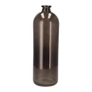 DK Design Bloemenvaas fles model - helder gekleurd glas - zwart - D14 x H41 cm -