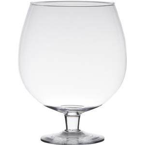Hakbijl Glass Transparante luxe stijlvolle Brandy vaas/vazen van glas 24 cm -