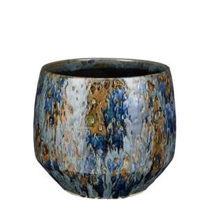 Mica Decorations Harris Bloempot - 25x25x22 cm - Keramiek - Blauw