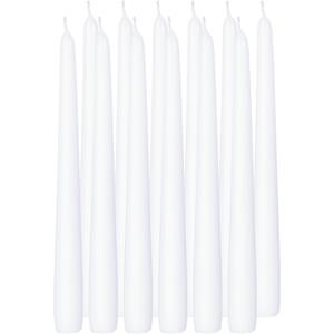 Trend Candles 12x Lange kaarsen wit 25 cm 8 branduren dinerkaarsen/tafelkaarsen -