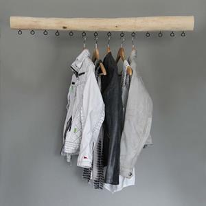Decoratietakken Hangende garderobe boomstam | Met zwarte haken | 100cm