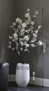 Decoratietakken Bloesemboom Wit met pot | Enkel vertakt | 150cm