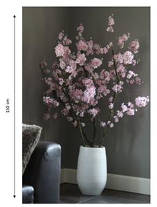 Decoratietakken Bloesemboom Roze zonder pot | Dubbel vertakt | 150cm