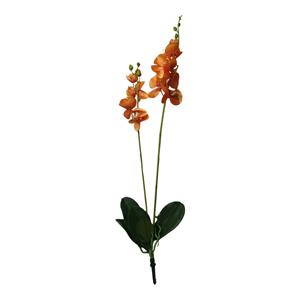 Decoratietakken Orchidee - Oranje dubbel - 90cm