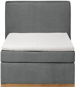 Home affaire Boxspring SHERWOOD hotelbed, bekleed bed Hoogwaardig cord ,zachte velours-structuur, met topmatras, eiken