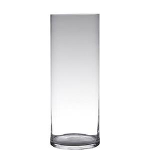 Hakbijl glass Transparante home-basics cilinder vorm vaas|vazen van glas 60 x 19 cm