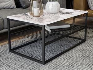 Mobistoxx Rechthoekige salontafel ASIRI 95 cm wit/zwart