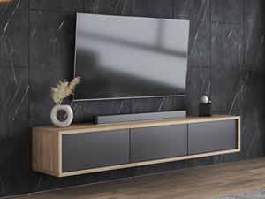 Mobistoxx Tv-meubel FRUNDA 3 klapdeuren eik/antraciet