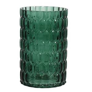 Decoris vaas - groen - glas - D13 x H30 cm - emerald groen