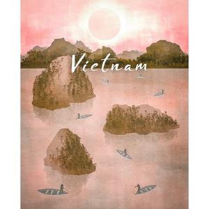 Komar Wandbild "Vintage Travel Vietnam", (1 St.), Deutsches Premium-Poster Fotopapier mit seidenmatter Oberfläche und hoher Lichtbeständigkeit. Für fotorealistische Drucke mit g