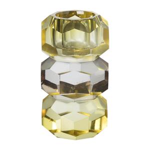 Xenos Dinerkaarshouder kristal 3-laags - geel/helder - 4x4x7 cm