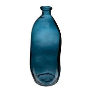 ATMOSPHERA fles vaas - blauw transparant - glas - H51 x D23 cm