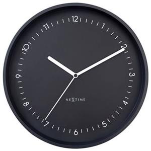 NeXtime Wandklok 30cm-Stil-Zwart-Aluminium- Berlin