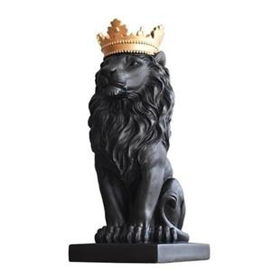 CASA DI ELTURO Decoratief beeld Royal Lion Zwart
