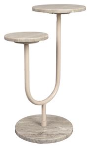 Dutchbone Bijzettafel Miral Marmer, 40 x 25cm - Beige