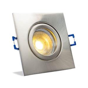 RTM Lighting Ip44 Led Inbouwspot Amaya - Vierkant - Nikkel - Philips Warm Glow Lichtbron - Vervangt 50w Halogeen