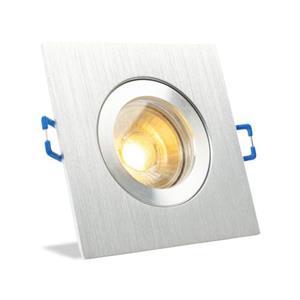 RTM Lighting Ip44 Led Inbouwspot Gia - Vierkant - Chrome - Philips Warm Glow Lichtbron - Vervangt 50w Halogeen