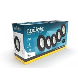 Twilight Neo Inbouwspot Zwart 5x5w 2700k