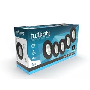 Twilight Neo Inbouwspot Zwart 5x5w 6500k