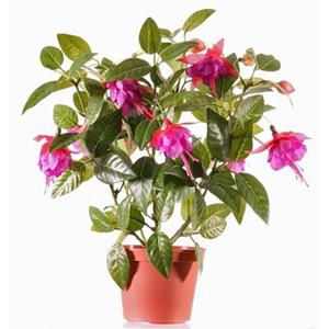 Bellatio Flowers & Plants Kunstplant - Fuchsia - Roze - 30 Cm