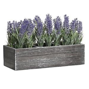 Items Lavendel Paarse Bloemen Kunstplant In Bloembak - 34 X 14 X 19 Cm