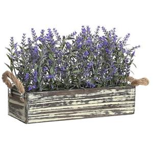 Items Lavendel Paarse Bloemen Kunstplant In Bloembak - 30 X 12 X 21 Cm