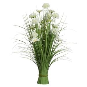iperbriko Künstlicher Blumenstrauß aus weißem und grünem Polyester