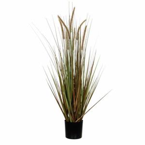 Mica Decorations  Gras Pluim Kunstplant - Groen/bruin - H150xd70 Cm