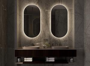 Martens Design Ovaal spiegel met LED verlichting, spiegelverwarming en sensor 45x90cm