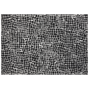 beliani Teppich Schwarz und Weiß Stoff Rechteckig 160x230 cm Hoch-Tief-Struktur Abstraktes Muster Maschinengewebt Modern Kurzhaar für Fußbodenheizung