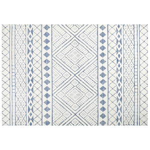 BELIANI Vloerkleed polyester wit/blauw 160 x 230 cm MARGAND