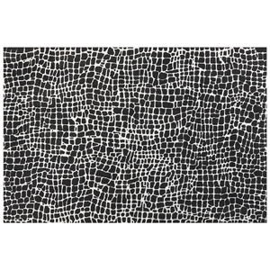 Beliani - Wohnzimmer Teppich schwarz / weiß rechteckig 200x300 cm abstraktes Muster Punge - Schwarz