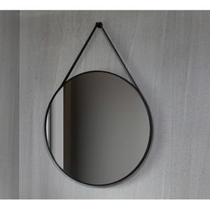 Bella Mirror  Spiegel Rond 80 Cm Met Trendy Riem Zwart Frame