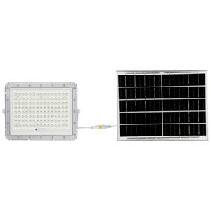 VT-180W Weißer LED-Strahler mit 20 w Solarpanel und ferngesteuertem LED-Flutlicht mit austauschbarer Batterie 6400 k, 3 m Kabel – 7845 - Weiß - V-tac