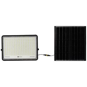 v-tac VT-240W Schwarzer LED-Strahler mit 30-W-Solarpanel und Fernbedienung, LED-Flutlicht mit austauschbarer Batterie, 6400 k, 3 m Kabel – 7829 - Schwarz