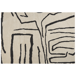 Beliani - Teppich beige / schwarz abstraktes Muster rechteckig 160x230 cm Kurzflor Kolpur - Beige