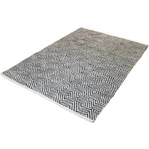 my home Teppich "Tiara", rechteckig, mit Rauten-Muster, Teppich aus 100% Baumwolle