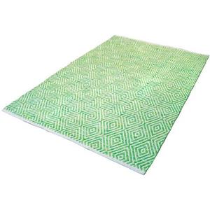 my home Teppich "Tiara", rechteckig, mit Rauten-Muster, Teppich aus 100% Baumwolle
