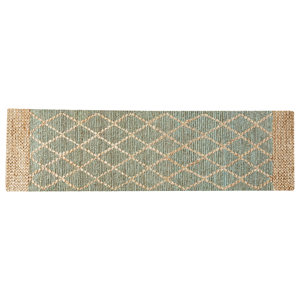 BELIANI Vloerkleed jute groen/beige 80 x 300 cm TELLIKAYA