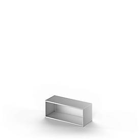 Schäfer Shop Genius TETRIS SOLID opzet boekenkast, staal, 1 OH, B 1000 x D 413 x H 383 mm, blank alu