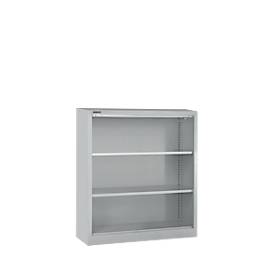 Schäfer Shop Select MS iCONOMY stalen boekenkast, 3 OH, B 950 x D 400 x H 1215 mm, blank aluminium RAL 9006