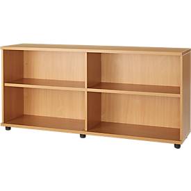 Schäfer Shop Select Boekenkast van hout, 2 legborden, B 1600 mm x D 421 x H 750 mm, beuken